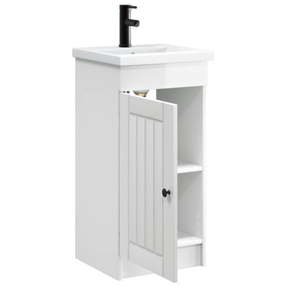 vidaXL Bathroom Vanity with Sink High Gloss White 42 x 40 x 84.5 cm