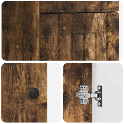 vidaXL Bathroom Vanity with Sink Smoked Oak 42 x 40 x 84.5 cm