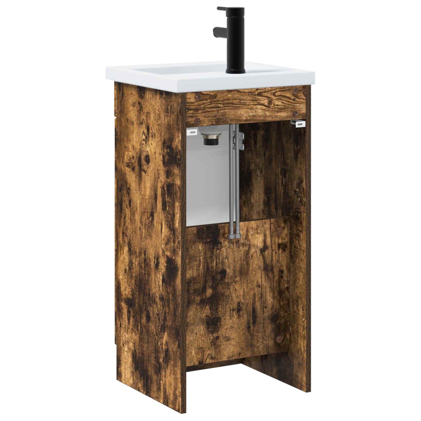 vidaXL Bathroom Vanity with Sink Smoked Oak 42 x 40 x 84.5 cm