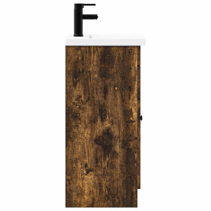 vidaXL Bathroom Vanity with Sink Smoked Oak 42 x 40 x 84.5 cm