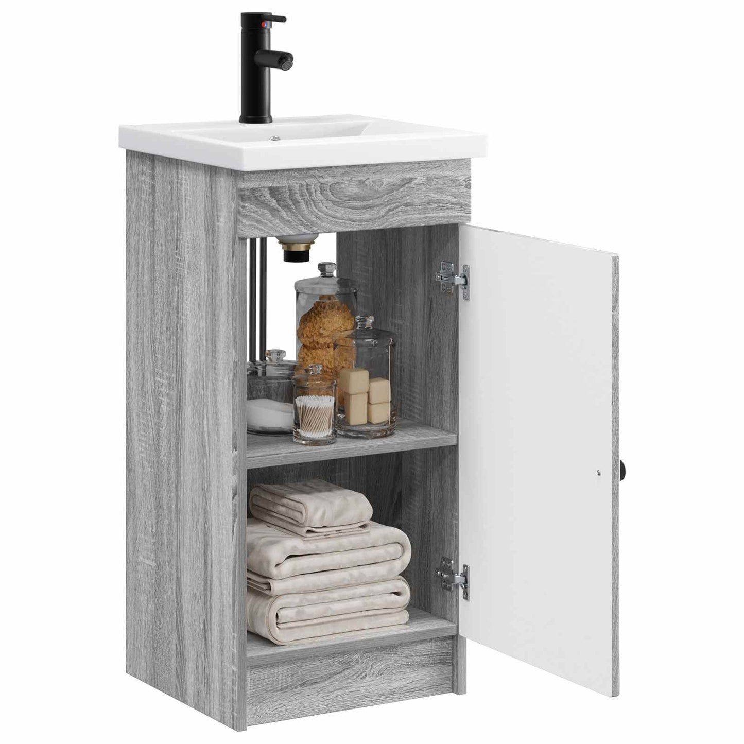vidaXL Bathroom Vanity with Sink Grey Sonoma 42 x 40 x 84.5 cm