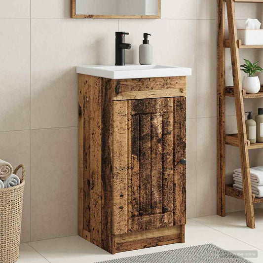 vidaXL Bathroom Vanity with Sink Old Wood 42 x 40 x 84.5 cm