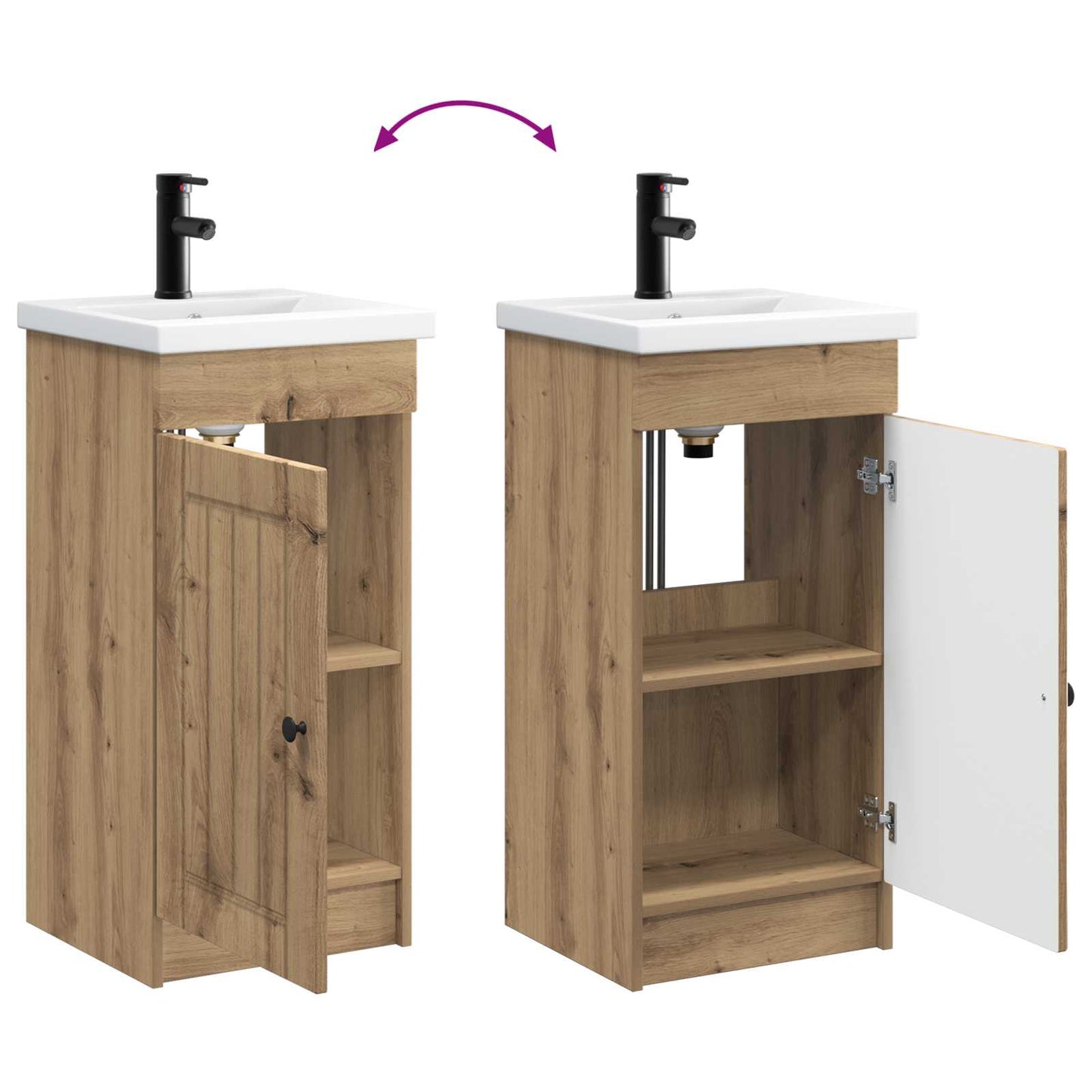 vidaXL Bathroom Vanity with Sink Artisan Oak 42 x 40 x 84.5 cm