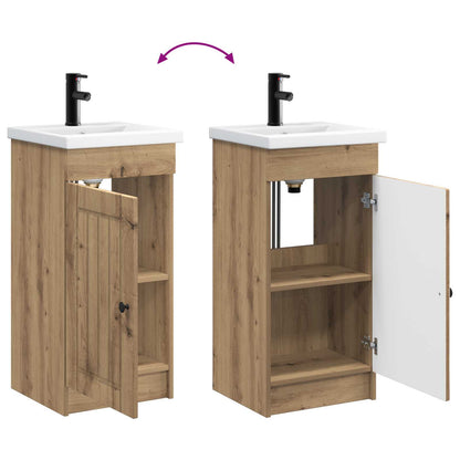 vidaXL Bathroom Vanity with Sink Artisan Oak 42 x 40 x 84.5 cm