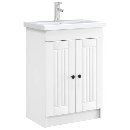 vidaXL Bathroom under Sink Cabinet White 56 x 37.5 x 81 cm
