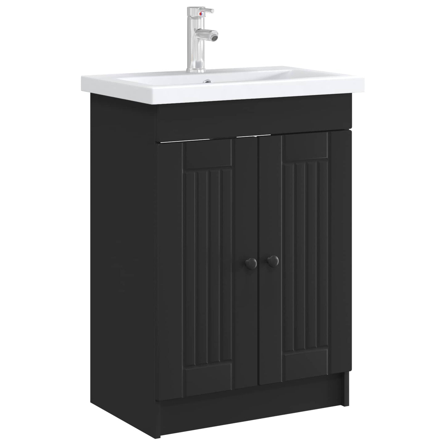 vidaXL Bathroom under Sink Cabinet Black 56 x 37.5 x 81 cm