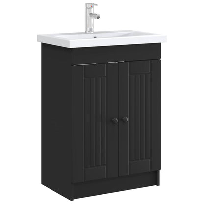 vidaXL Bathroom under Sink Cabinet Black 56 x 37.5 x 81 cm