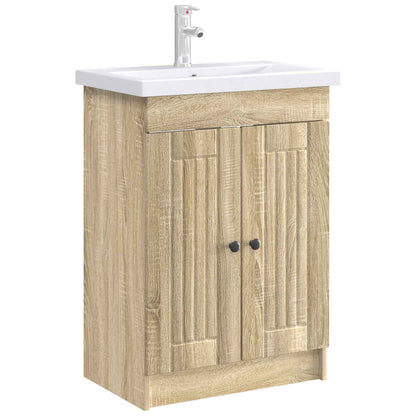 vidaXL Bathroom under Sink Cabinet Sonoma Oak 56 x 37.5 x 81 cm