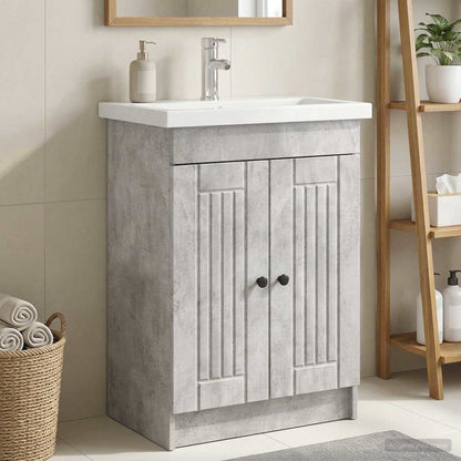 vidaXL Bathroom under Sink Cabinet Concrete Grey 56 x 37.5 x 81 cm
