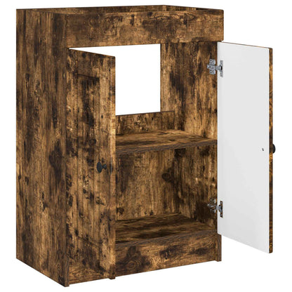 vidaXL Bathroom under Sink Cabinet Smoked Oak 56 x 37.5 x 81 cm