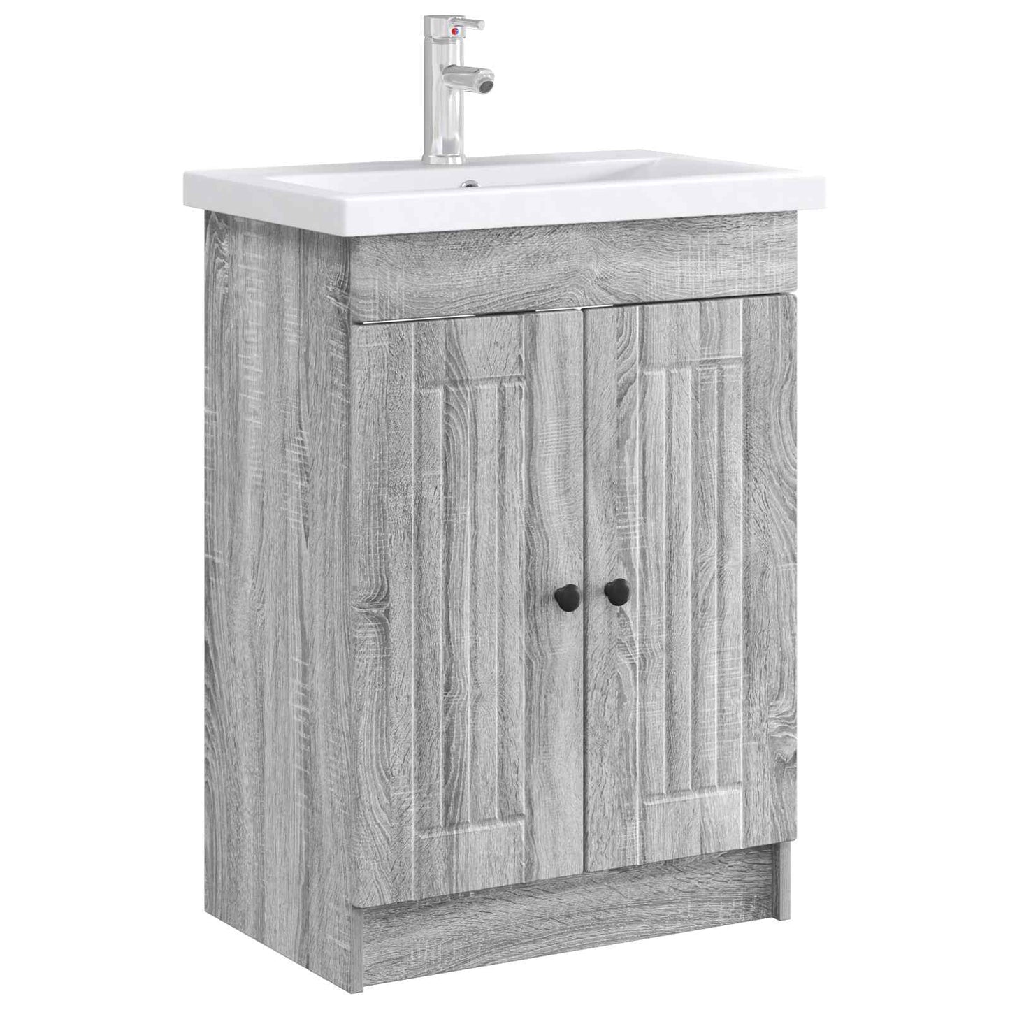 vidaXL Bathroom under Sink Cabinet Grey Sonoma 56 x 37.5 x 81 cm