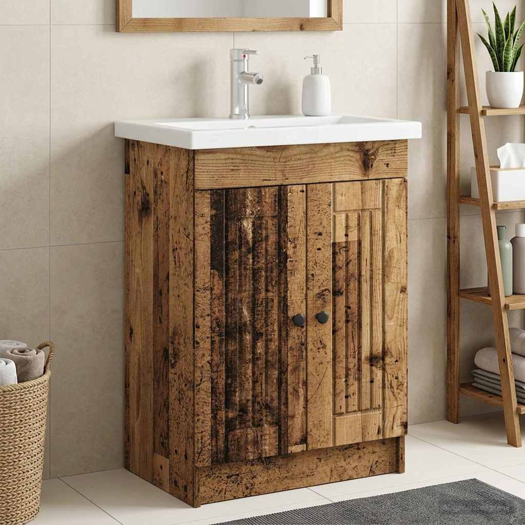 vidaXL Bathroom under Sink Cabinet Old Wood 56 x 37.5 x 81 cm