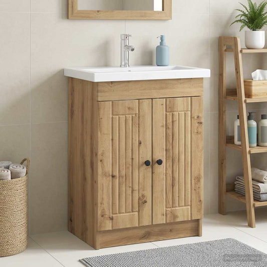 vidaXL Bathroom under Sink Cabinet Artisan Oak 56 x 37.5 x 81 cm