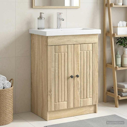 vidaXL Bathroom under Sink Cabinet Sonoma Oak 78.5 x 37.5 x 81 cm