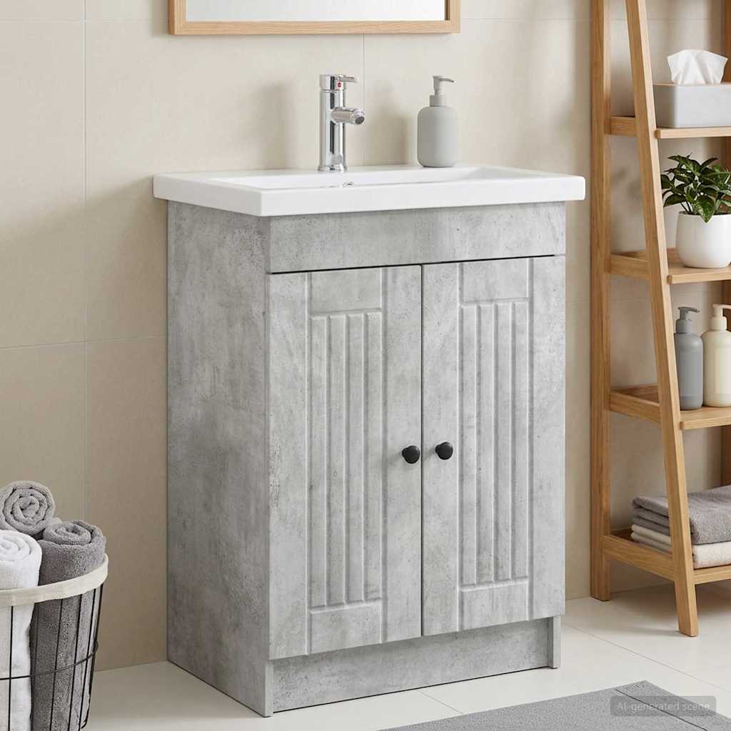 vidaXL Bathroom under Sink Cabinet Concrete Grey 78.5 x 37.5 x 81 cm