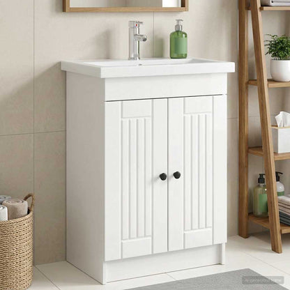 vidaXL Bathroom under Sink Cabinet High Gloss White