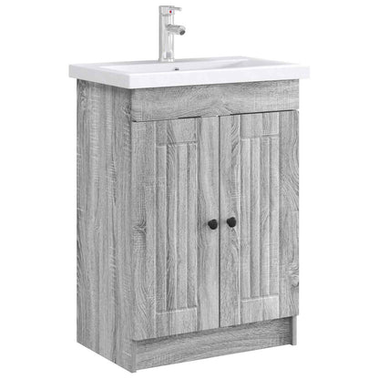 vidaXL Bathroom under Sink Cabinet Grey Sonoma 78.5 x 37.5 x 81 cm