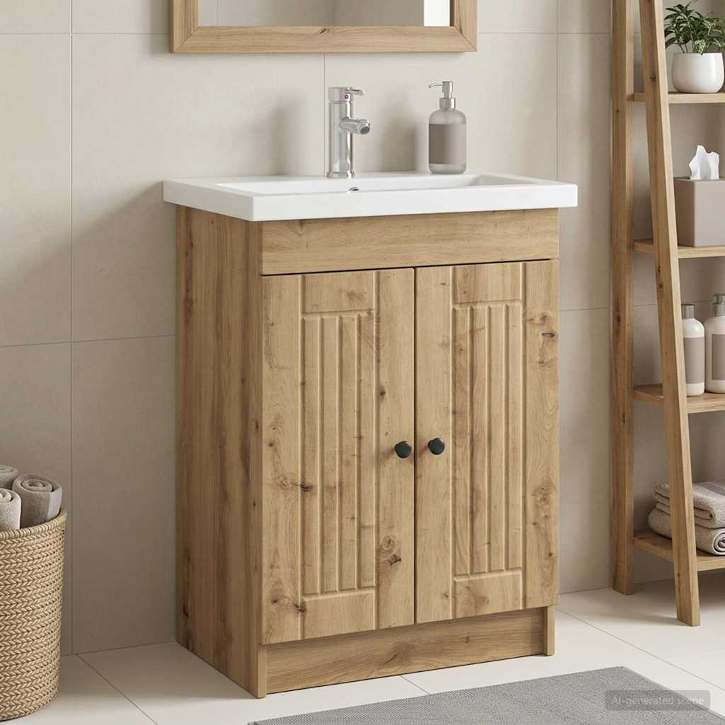 vidaXL Bathroom under Sink Cabinet Artisan Oak 78.5 x 37.5 x 81 cm