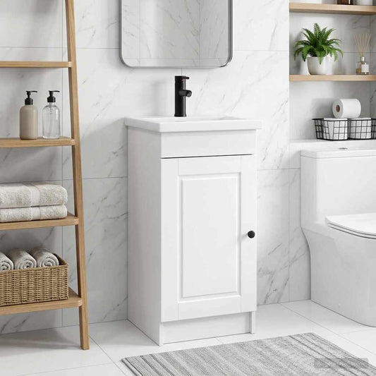 vidaXL Bathroom Vanity with Sink White 42 x 40 x 84.5 cm