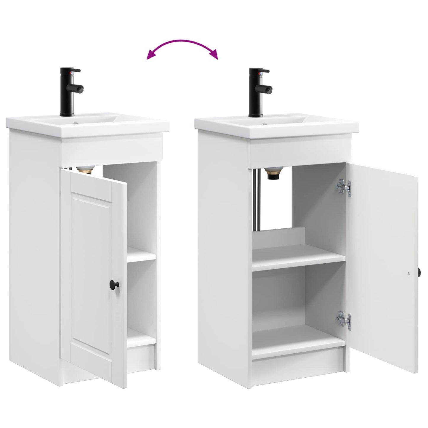 vidaXL Bathroom Vanity with Sink White 42 x 40 x 84.5 cm