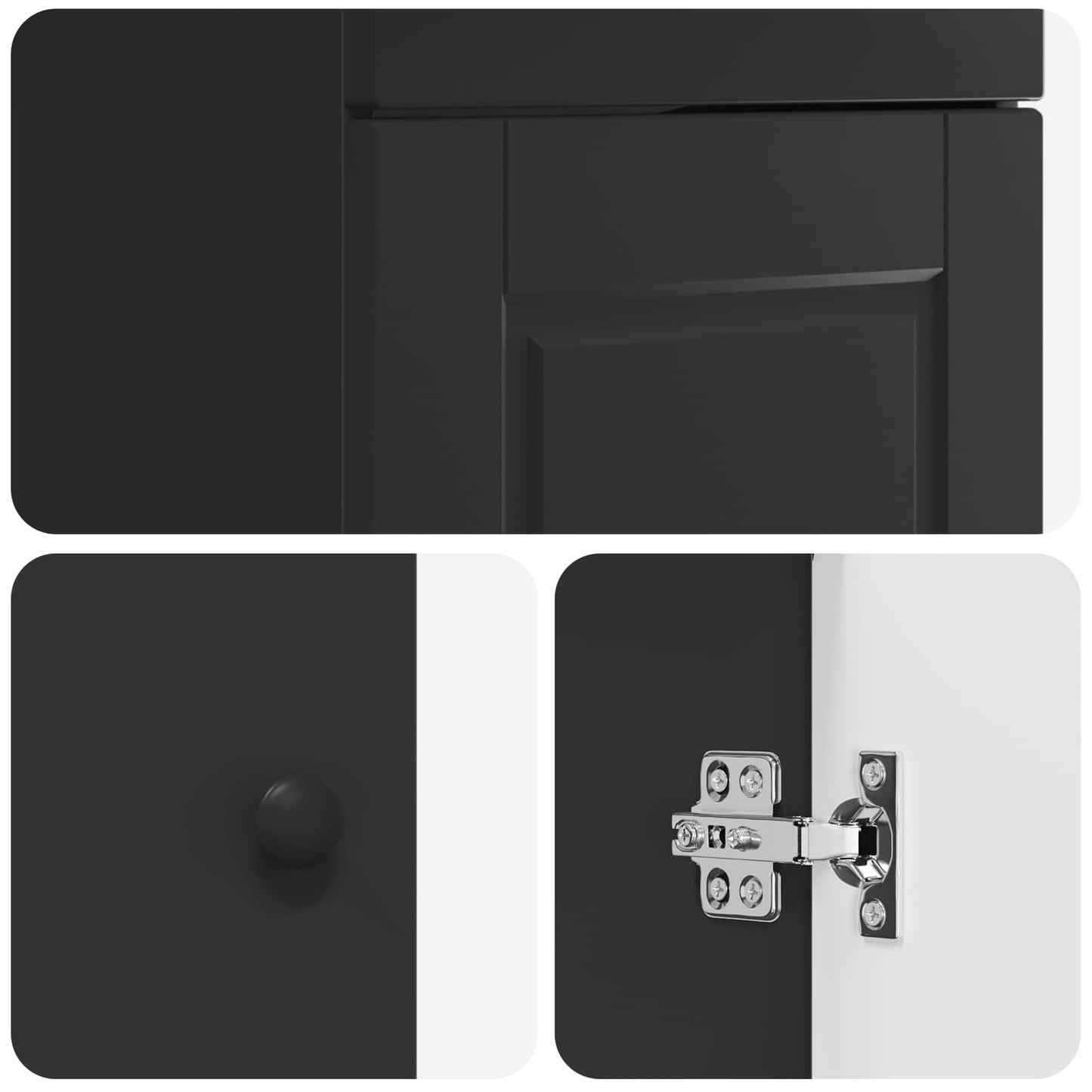 vidaXL Bathroom Vanity with Sink Black 42 x 40 x 84.5 cm