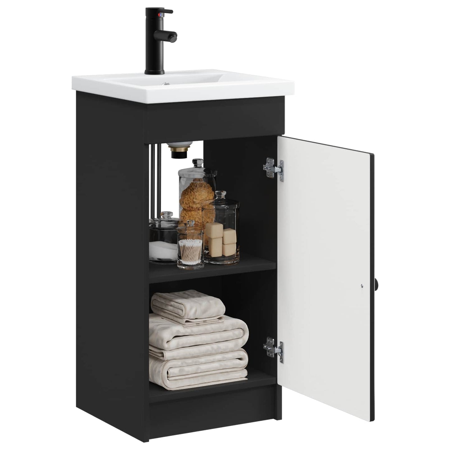vidaXL Bathroom Vanity with Sink Black 42 x 40 x 84.5 cm