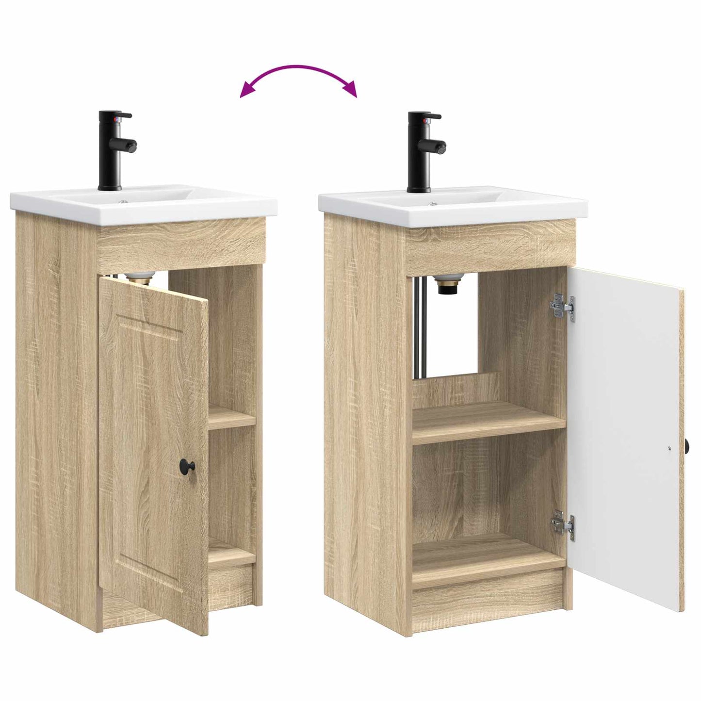 vidaXL Bathroom Vanity with Sink Sonoma Oak 42 x 40 x 84.5 cm