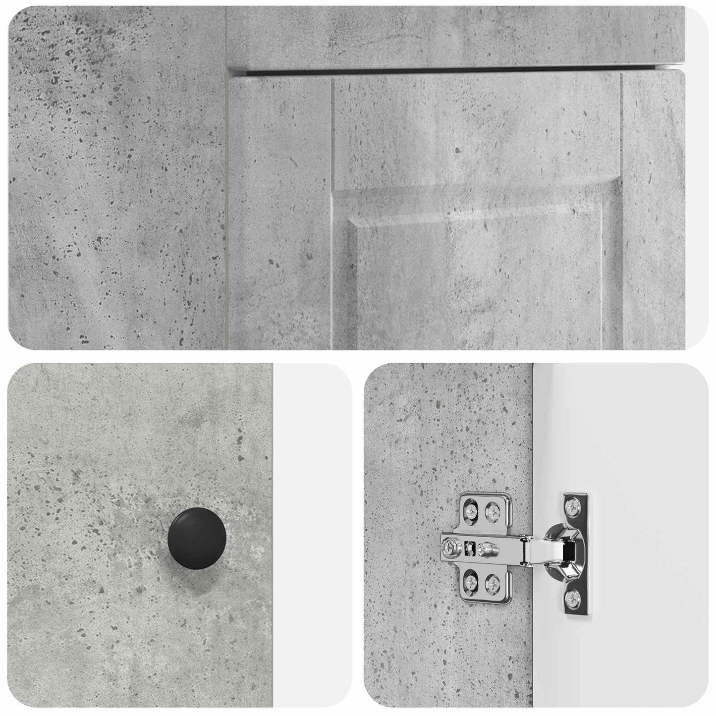 vidaXL Bathroom Vanity with Sink Concrete Grey 42 x 40 x 84.5 cm