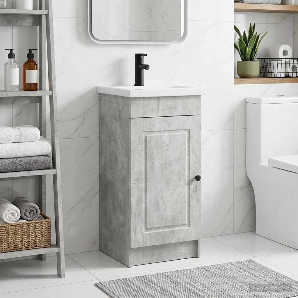 vidaXL Bathroom Vanity with Sink Concrete Grey 42 x 40 x 84.5 cm