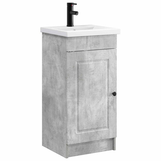 vidaXL Bathroom Vanity with Sink Concrete Grey 42 x 40 x 84.5 cm