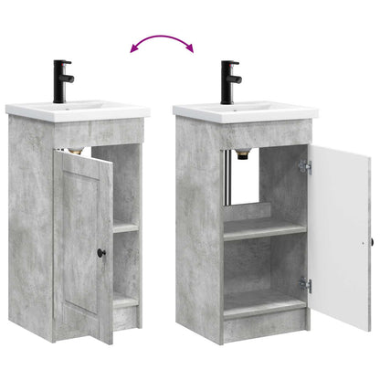 vidaXL Bathroom Vanity with Sink Concrete Grey 42 x 40 x 84.5 cm