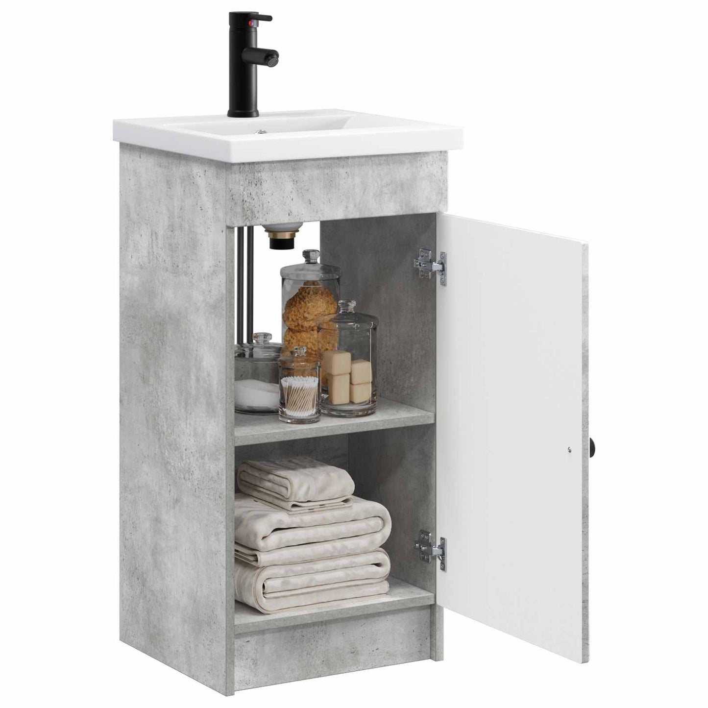 vidaXL Bathroom Vanity with Sink Concrete Grey 42 x 40 x 84.5 cm