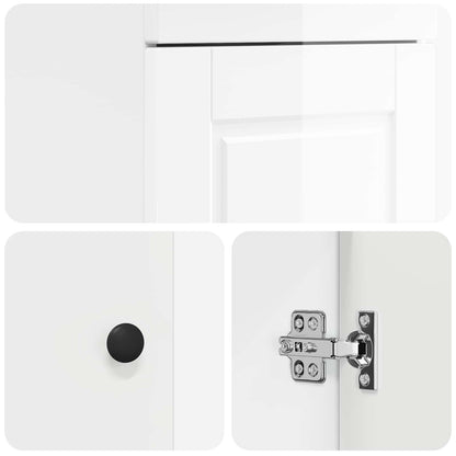 vidaXL Bathroom Vanity with Sink High Gloss White 42 x 40 x 84.5 cm