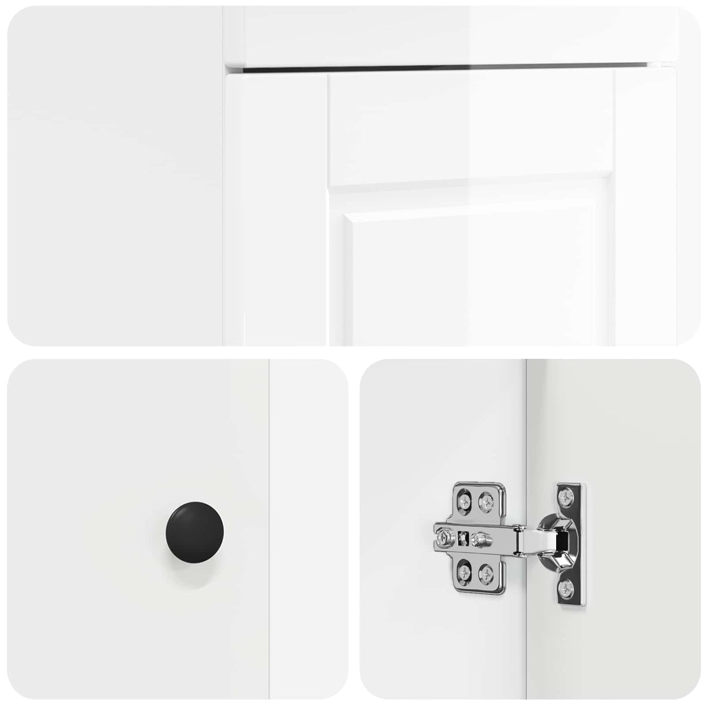 vidaXL Bathroom Vanity with Sink High Gloss White 42 x 40 x 84.5 cm