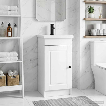 vidaXL Bathroom Vanity with Sink High Gloss White 42 x 40 x 84.5 cm