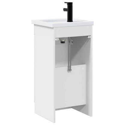 vidaXL Bathroom Vanity with Sink High Gloss White 42 x 40 x 84.5 cm