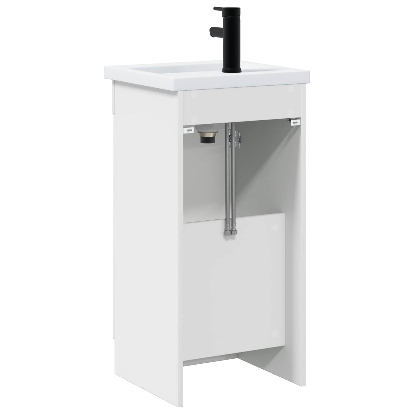 vidaXL Bathroom Vanity with Sink High Gloss White 42 x 40 x 84.5 cm