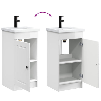 vidaXL Bathroom Vanity with Sink High Gloss White 42 x 40 x 84.5 cm