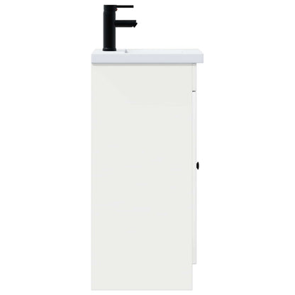 vidaXL Bathroom Vanity with Sink High Gloss White 42 x 40 x 84.5 cm