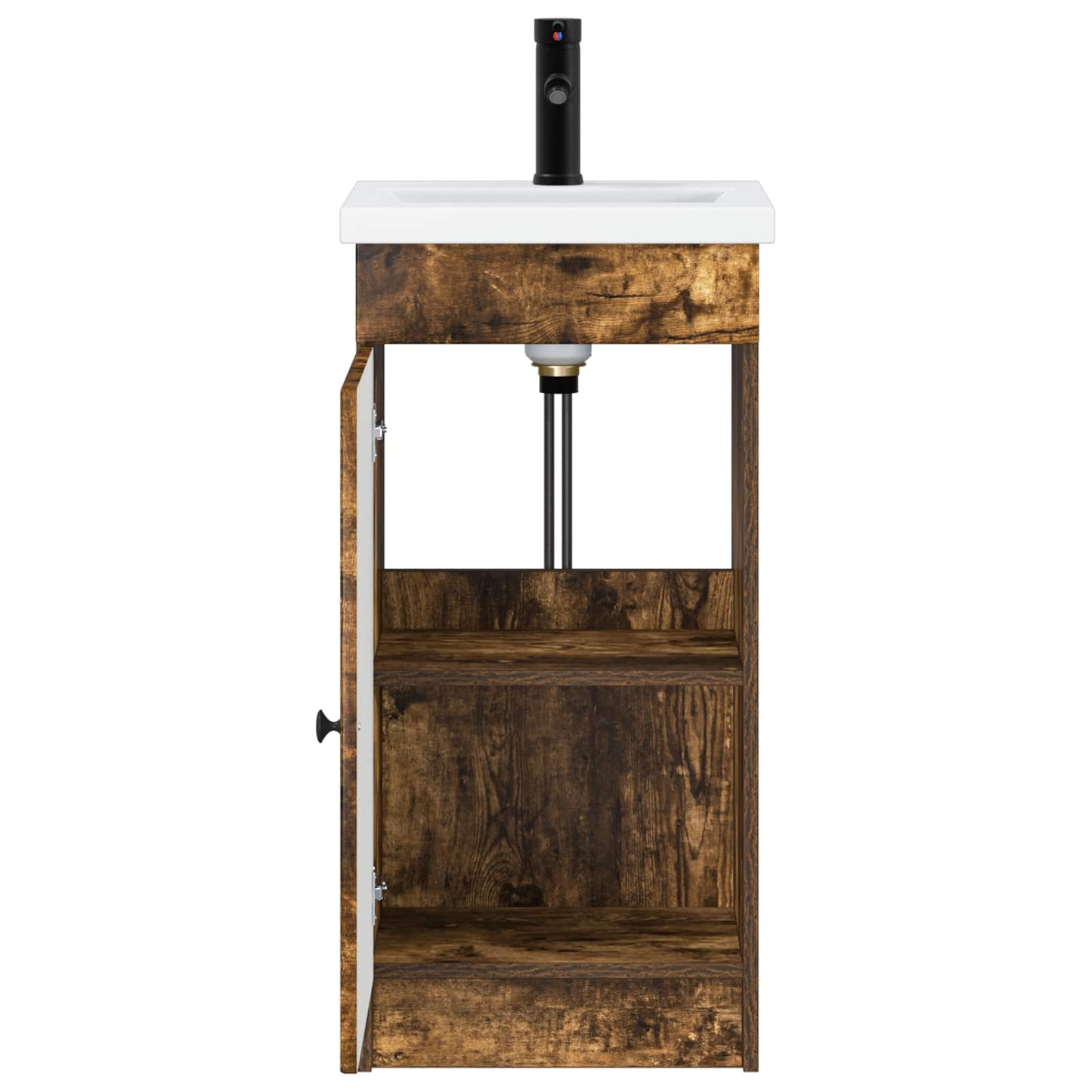 vidaXL Bathroom Vanity with Sink Smoked Oak 42 x 40 x 84.5 cm