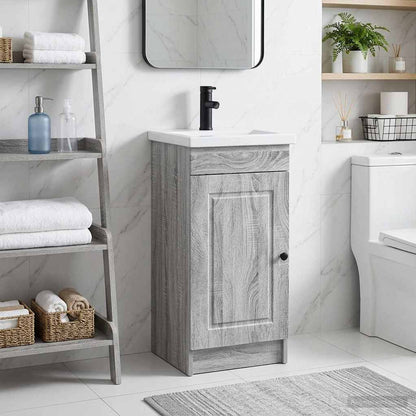 vidaXL Bathroom Vanity with Sink Grey Sonoma 42 x 40 x 84.5 cm