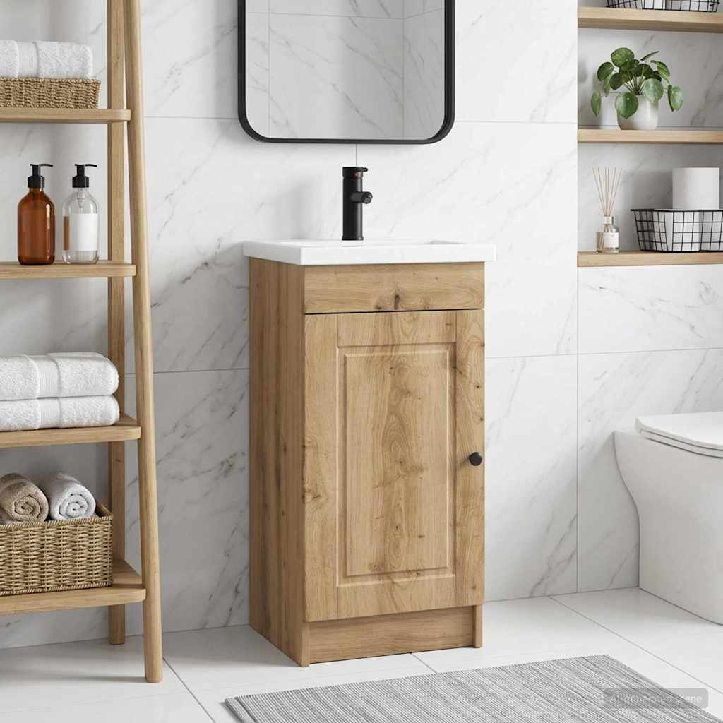 vidaXL Bathroom Vanity with Sink Artisan Oak 42 x 40 x 84.5 cm
