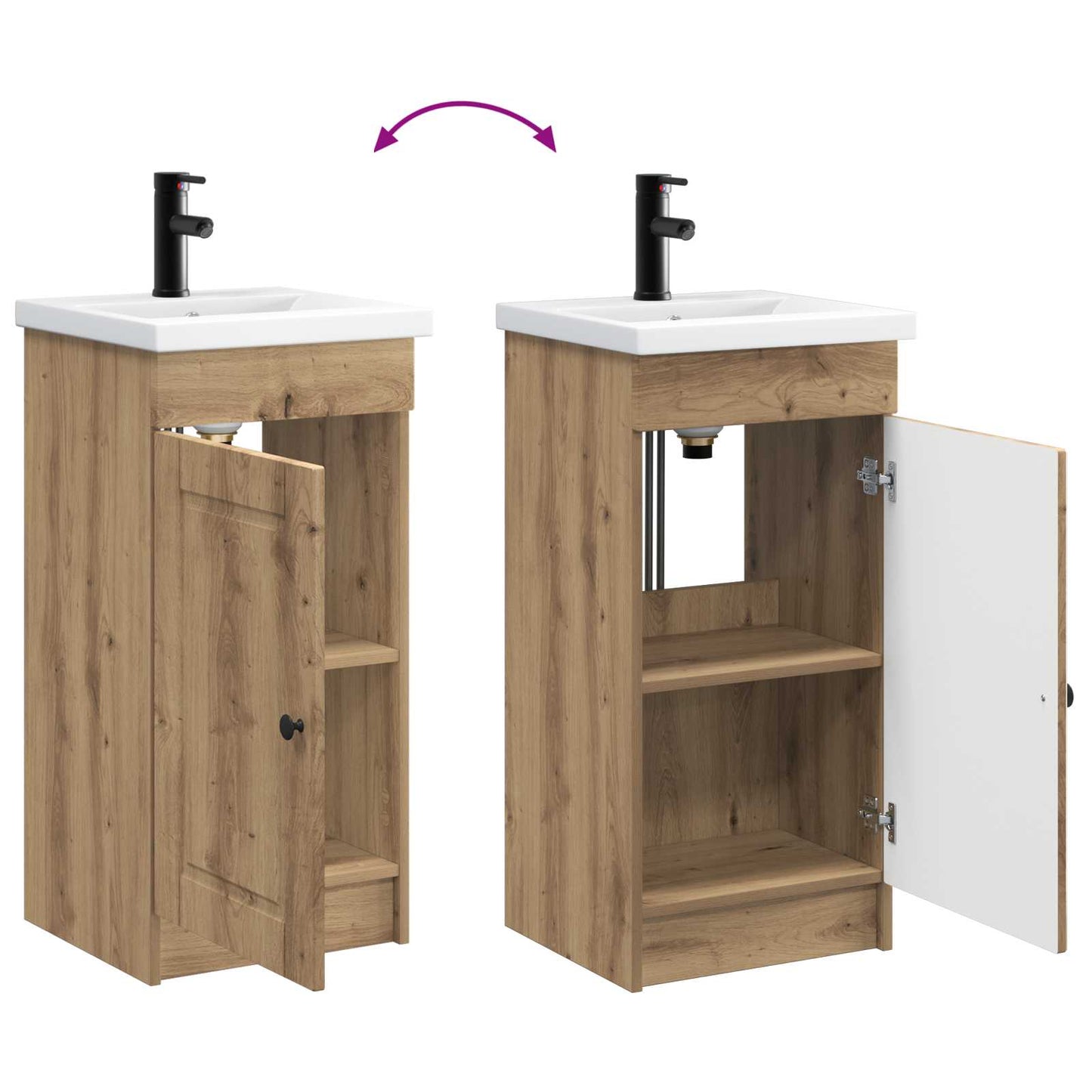 vidaXL Bathroom Vanity with Sink Artisan Oak 42 x 40 x 84.5 cm