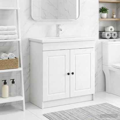 vidaXL Bathroom under Sink Cabinet White 56 x 37.5 x 81 cm