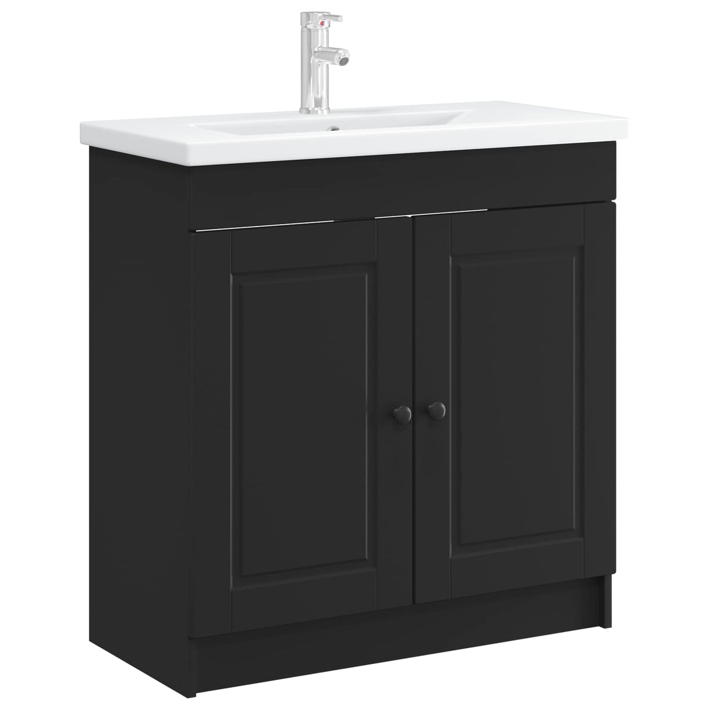 vidaXL Bathroom under Sink Cabinet Black 56 x 37.5 x 81 cm