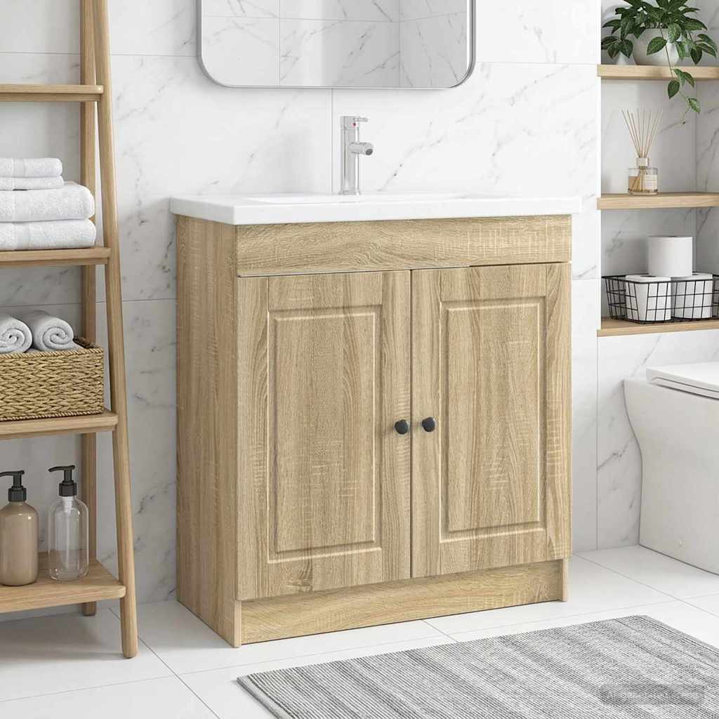 vidaXL Bathroom under Sink Cabinet Sonoma Oak 56 x 37.5 x 81 cm