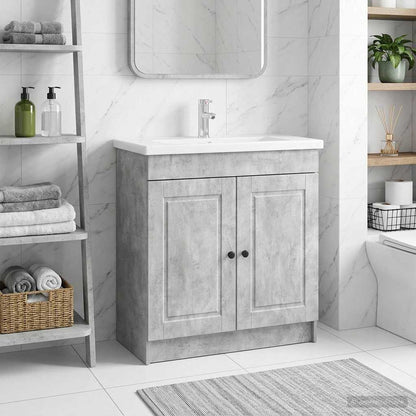 vidaXL Bathroom under Sink Cabinet Concrete Grey 56 x 37.5 x 81 cm