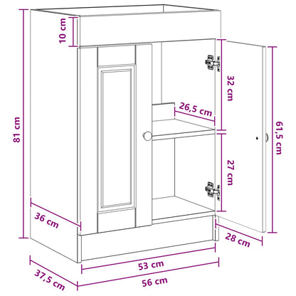 vidaXL Bathroom under Sink Cabinet High Gloss White 56 x 37.5 x 81 cm