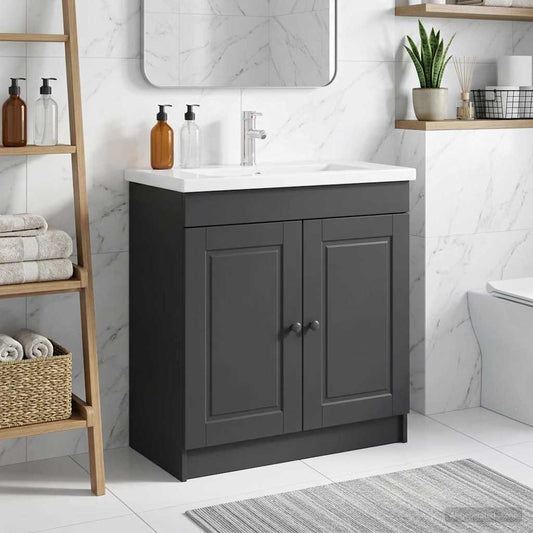 vidaXL Bathroom under Sink Cabinet Black 78.5 x 37.5 x 81 cm