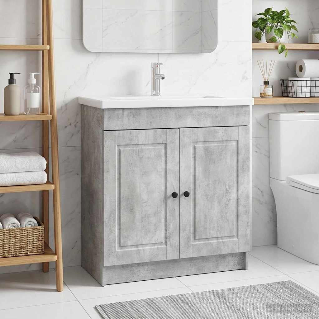 vidaXL Bathroom under Sink Cabinet Concrete Grey 78.5 x 37.5 x 81 cm